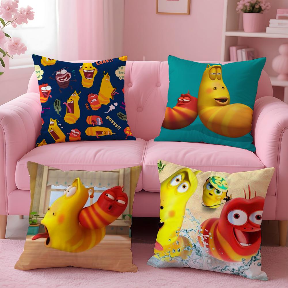 Classic Funny Anime LLarva Cushion Cover Plush Fabric Soft DoubleSided Printed Sofa Warm Winter Home Gift Pillow Cover