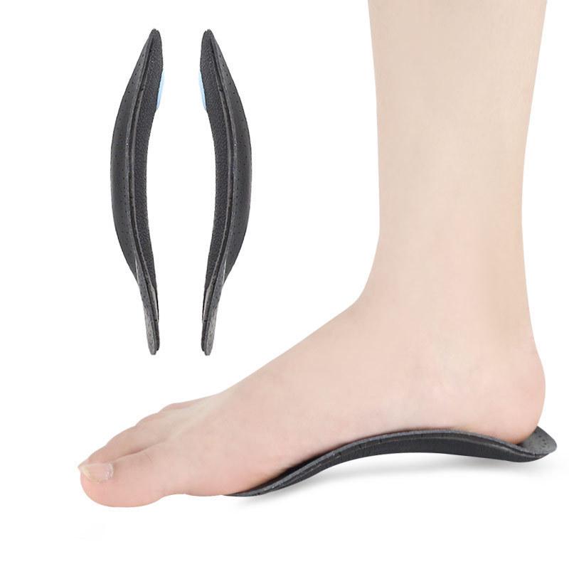 Schwarze Leder-Anti-Rutsch-Fußgewölbe-Halbsohlen für Plattfüße (Unisex)