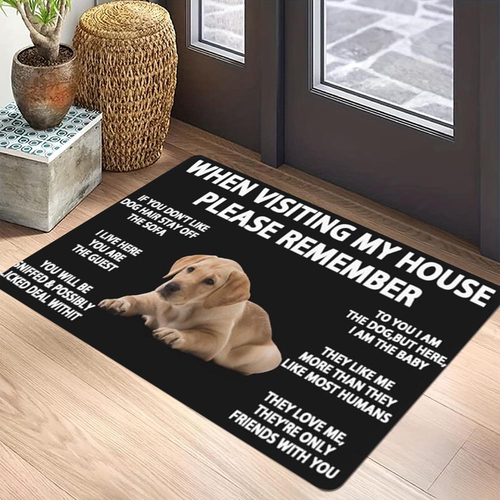 Pet Dog Photography Carpet Mat Rug Humorous Quote Puppy Yorkshire Terrier Labrador Collie Home Decoration Entryway DoorMat Black