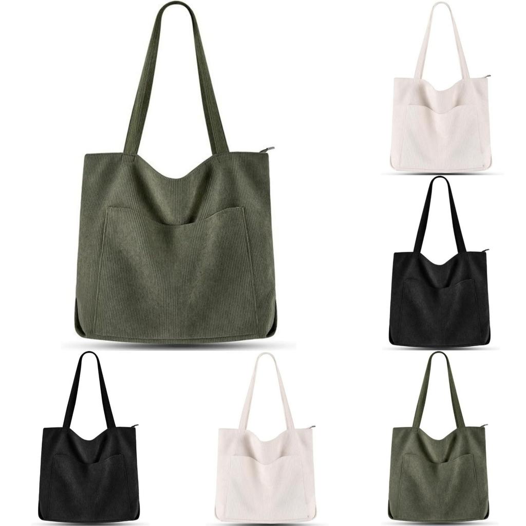 Large Capacity Wowen Tote Bags for Work Commuting Carrying Bag College Student Outfit Book Shoulder Bag
