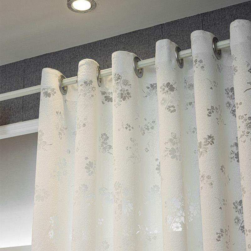 White Embroidered Peach Blossom Sheer Curtains, Semi-Transparent  for Bedroom and Living Room, Living Room Drapes | Elegant Window Treatment |