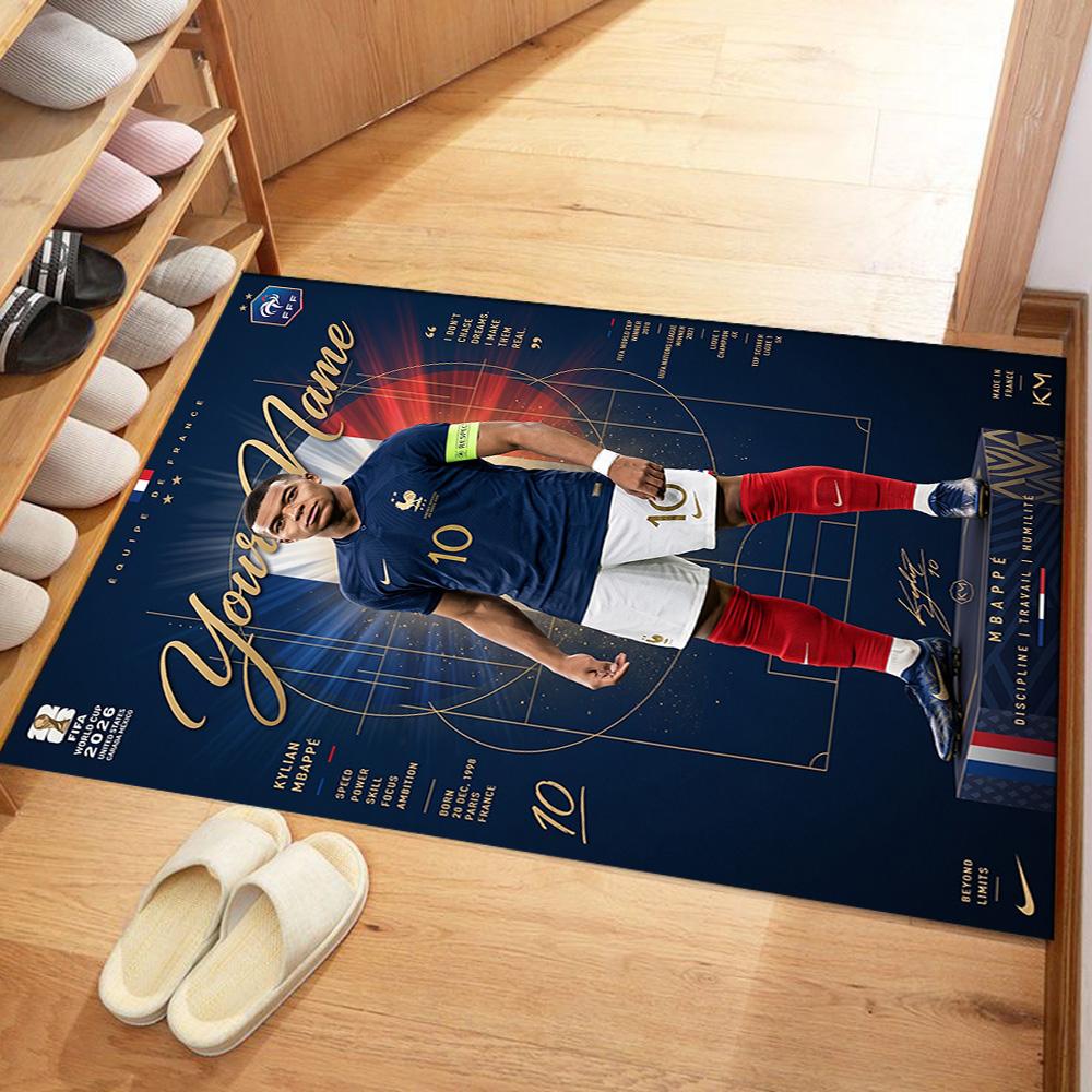 Mbappe Personalized Text Carpet Perfect For Hallway Dining Room Game Room Foyer Antislip Carpet Anime Office Decor Wedding Party Gift