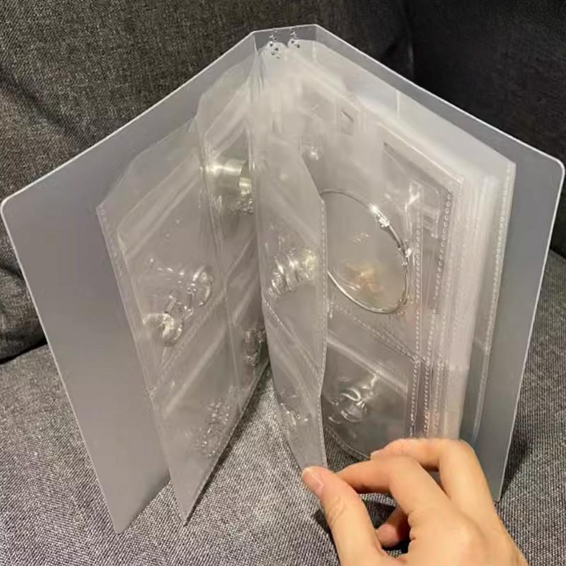 84Gird Anti-oxidation Jewelry Storage Albums Desktop Drawer Organizer Transparent Necklace Bracelet Ring Book Holder Jewelry Bag