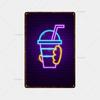 Placă de joc Neon Placă de metal Placă de tablă vintage Metal Bar Vintage Decor de perete Bar Club Hole Poster metalic