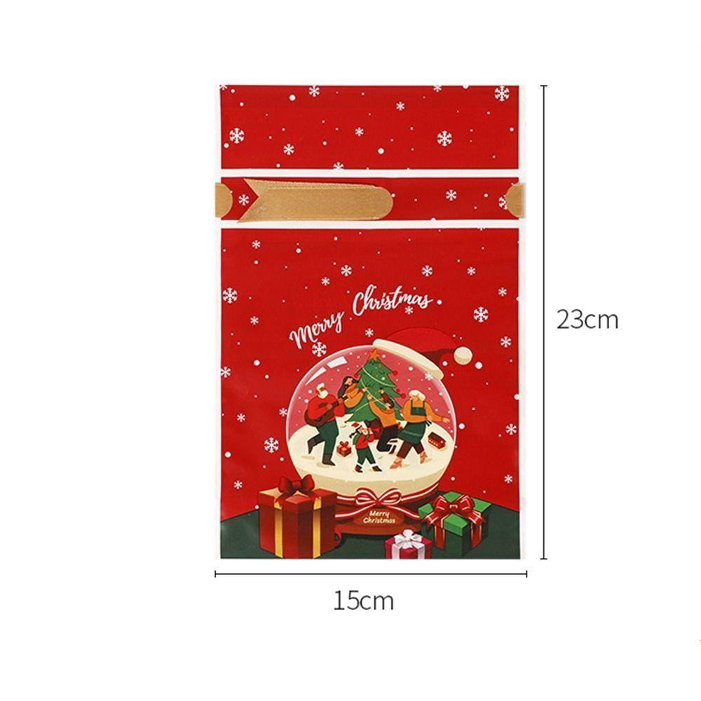 50PCS Gifts Box Merry Christmas Xmas Candy Bags Snowmen Snowflakes Biscuit Bags Santa Claus Candy Treat Bag Christmas