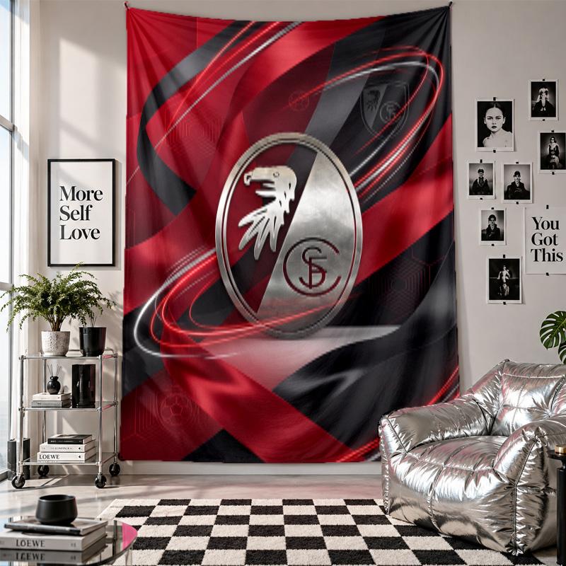 Arazzo da Parete FC SC Freiburg Decorazione per la Casa Tessuto da Appendere a Parete per Camera da Letto Soggiorno Sfondo