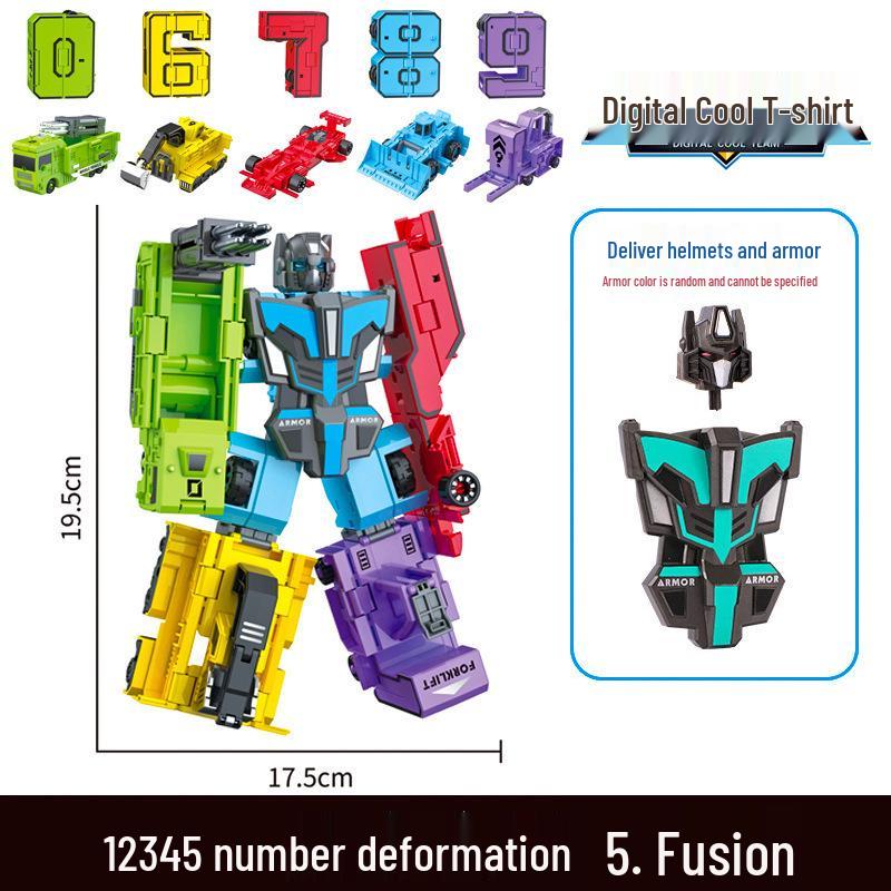 Children's Transforming Number Robot Toy Combiner – Assembled Autobot