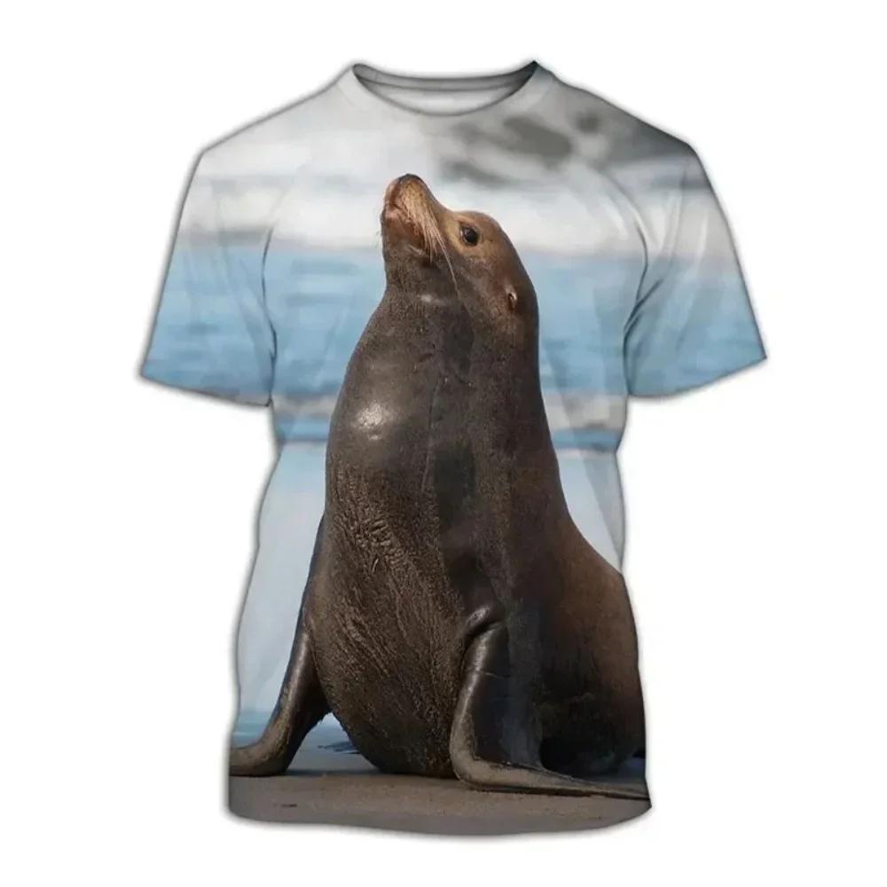 T-shirt Homme 2026 Tops Décontractés d'Été Impression Animal Drôle 3D Manches Courtes Vacances à la Plage T-shirt à Col Rond Pour Homme Vêtements Homme