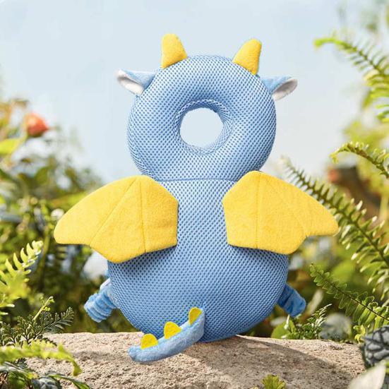 Baby Head Protector Backpack, Cute Animal Soft Cushion Prevents Babies Backward Fall, Breathable Stuffed Backpack Pad for Toddlers Head Protection