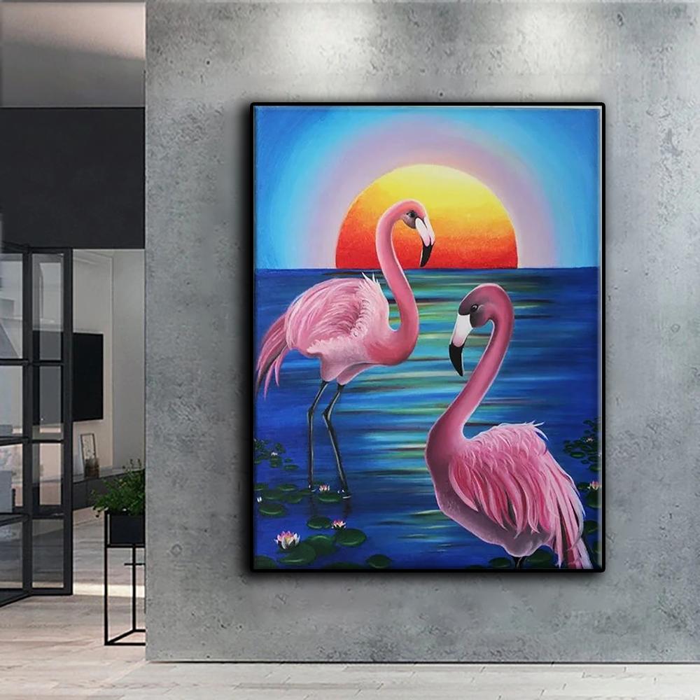 Diamond Embroidery Animal Flamingo 5D DIY Diamond Painting Cross Stitch Rhinestone