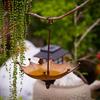 An Antique Umbrella Shaped Metal Bird Food Tray, Outdoor Hanging Bird Bathtub And Food Bowl, Decorative Garden Yard Accessories