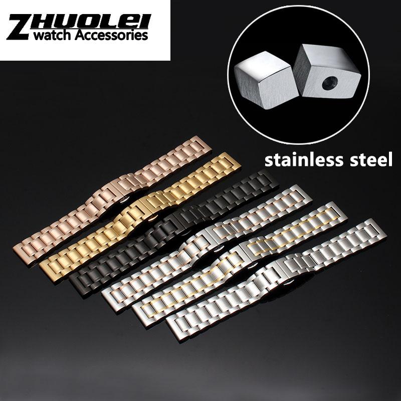 Watch Bracelet For Any Brand Wristband Stainless Steel 14 15 16 17 18 19 20 21 22 23 24mm with Curved Strap Accessories Bands