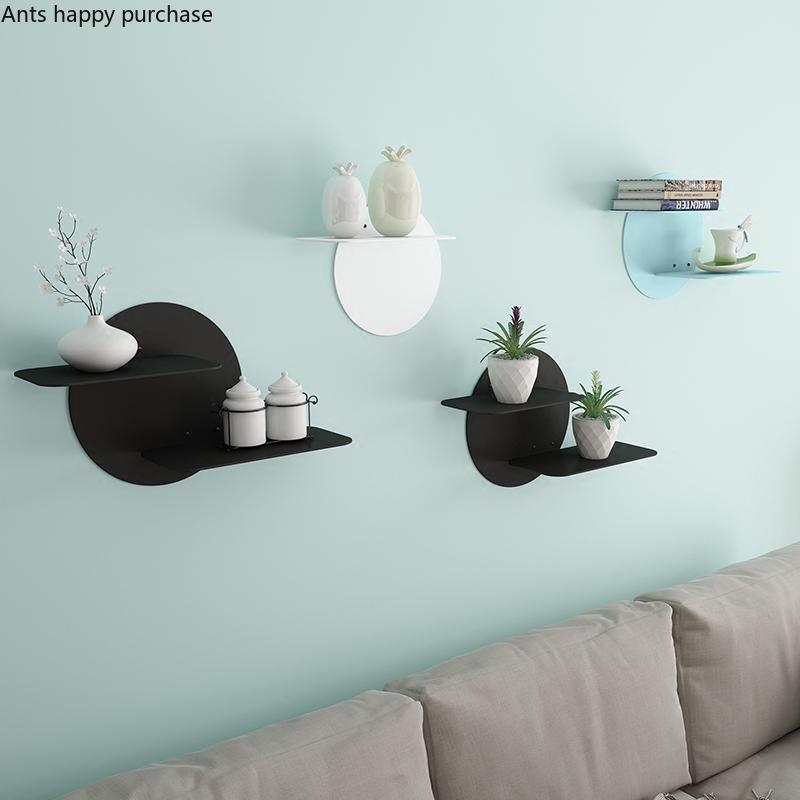 Nordisches Wandregal Hintergrundregal Eisenkunst Dekoregal Wohnzimmer Wandhängende Ausstellung Zwei Etagen Lagerregal