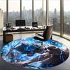 Hashibira (1) Round Office Rug Decorative Floor Rug for Office Bedroom Living Room and Home Space