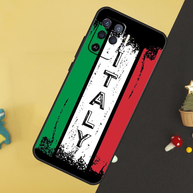 Italy Flag Vintage Italian For OPPO A57S A53S A54S A98 A78 A58 A79 A15 A17 A77 A16 A76 A96 A52 A72 A5 A9 A94 A74 Case