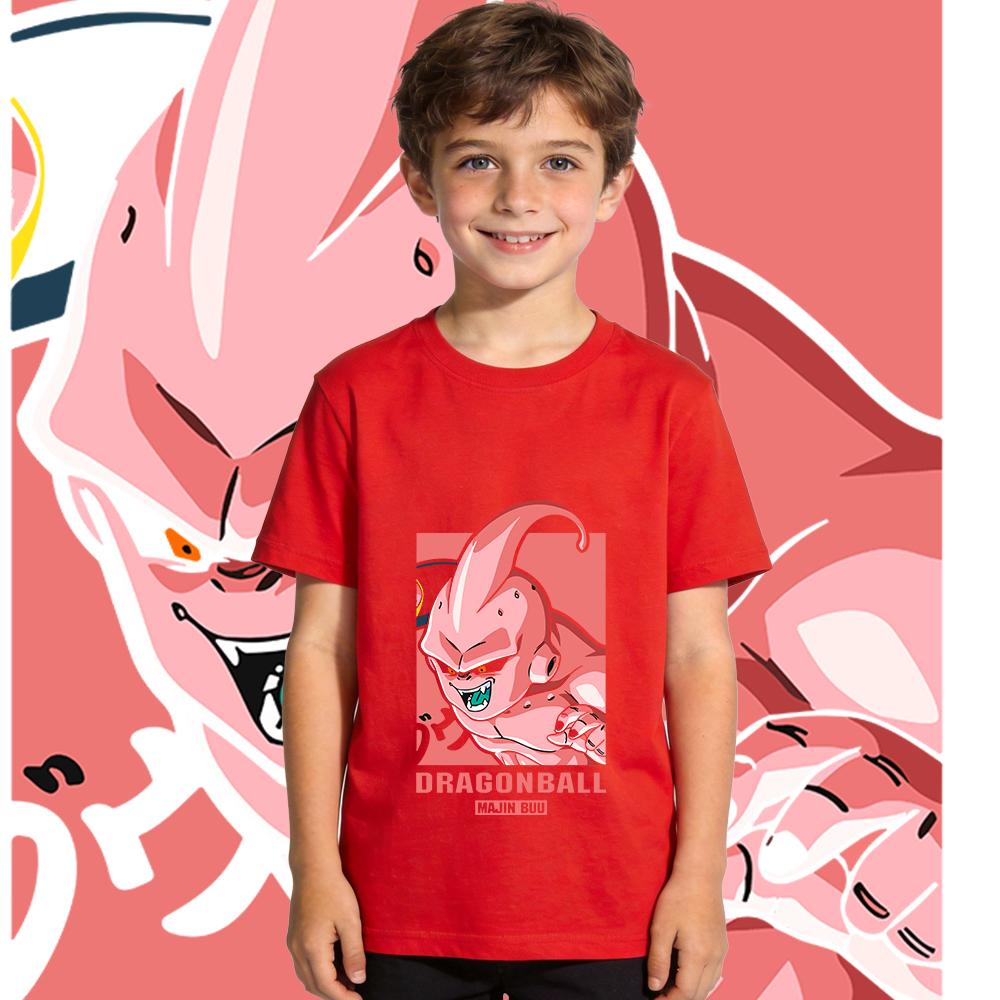Dbz Majin Buu Anime Print Soft Cotton Kids T Shirt Boys Girls Casual Summer Top 100