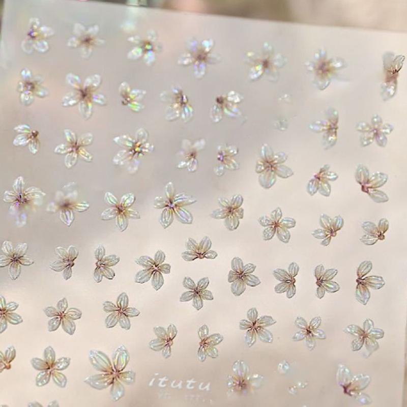 1Pcs Nail Sticker 5-Petal Flower Small Fresh Mini Small Flower Color Nail Decal Diy Nail Art Jewelry Manicure Tools