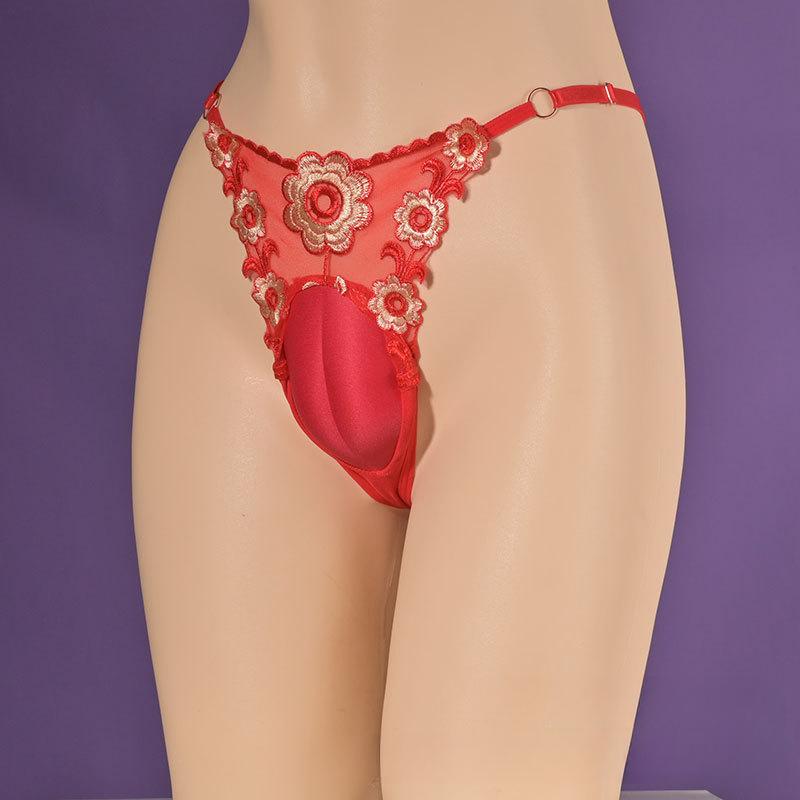 Hidden Gaff Panties Crossdresser Transgender Large Size Waist Adjustable Thong Lace Embroidery Lingerie Large Size G-String