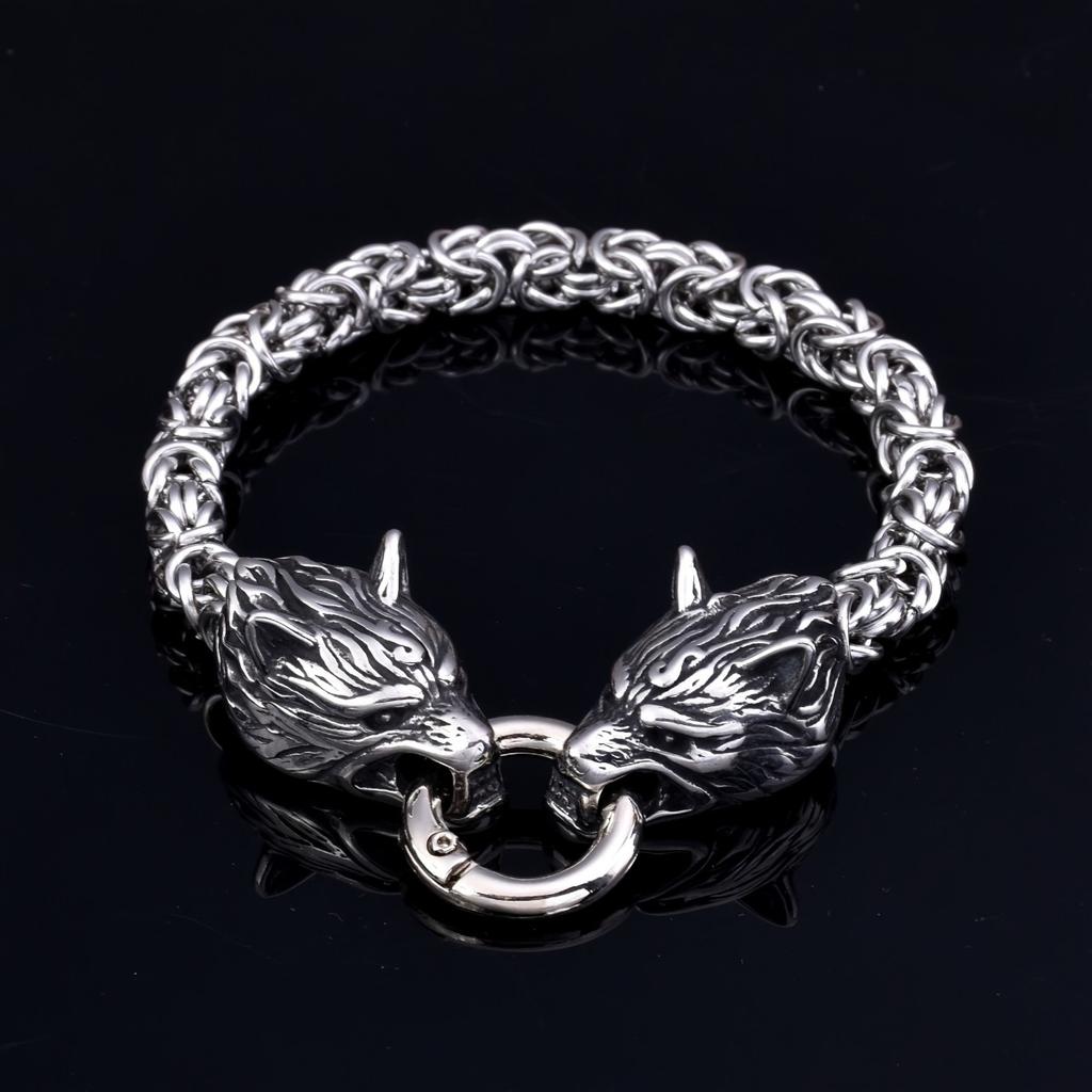 Fashion Domineering Nordic Wolf Head Bracelet Mens HipHop Rock Party Jewelry