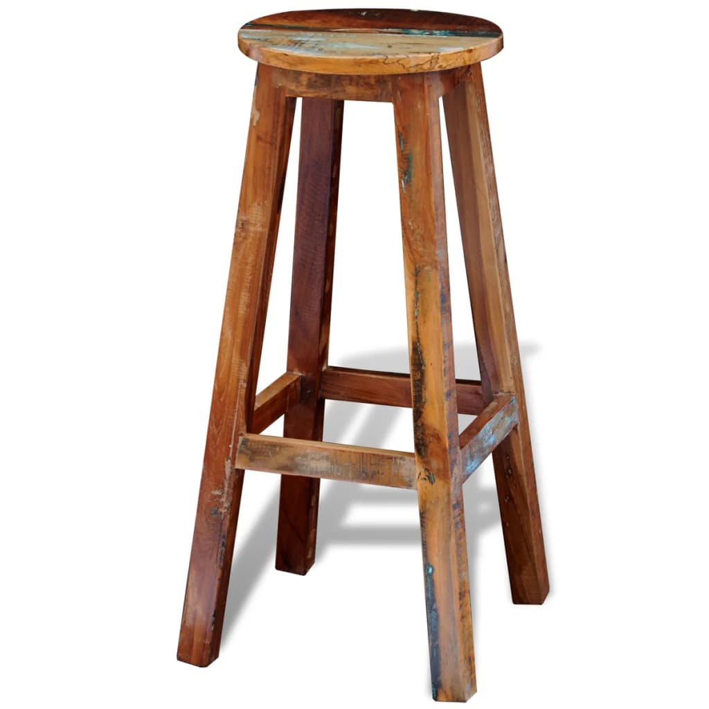 Vidaxl Bar Stool, Solid Reclaimed Wood