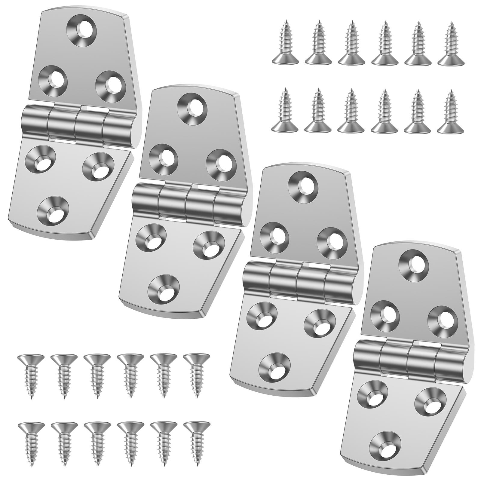 

4Pcs 316 Stainless Steel Hinges 3 x 1.5 Boat Hatch Hinge Casting Cabinet Door Hinge with Screws No Noise for Ship Cabinet Deck