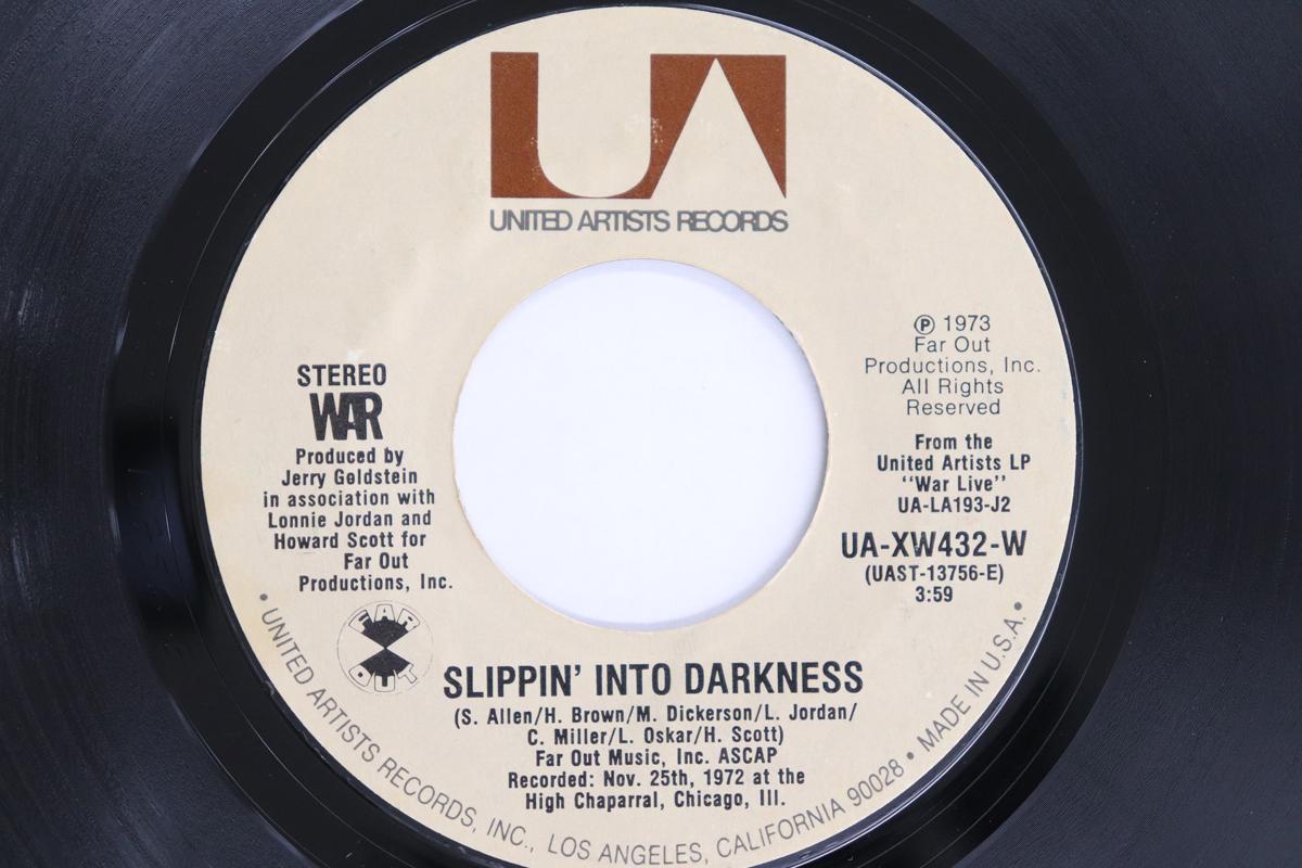 

7inch Record WAR - Slippin Into Darkness / Ballero UAXW432W UNITED ARTISTS 1973 US Soul/Funk Used