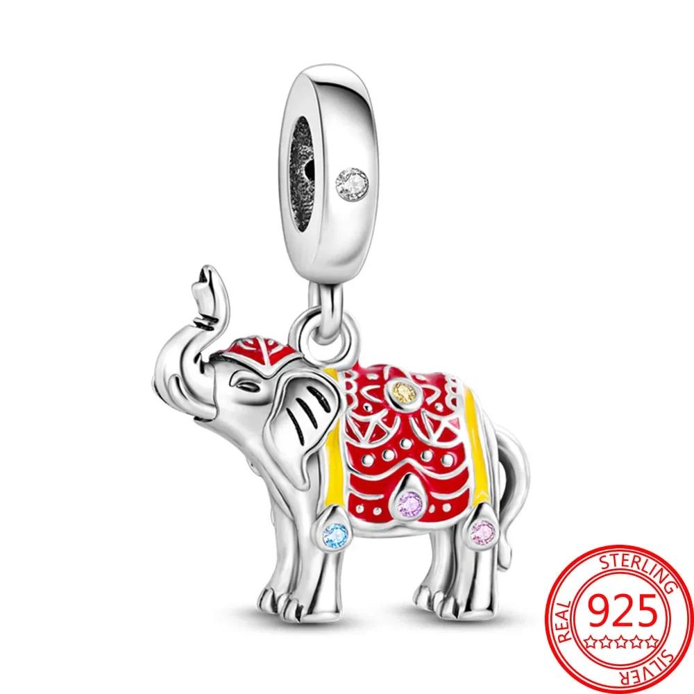 Creative copper Large Ear Flower Fang Elephant Charm Compatible With Bracelets Necklaces Womens Pet Party Jewellery Accessories