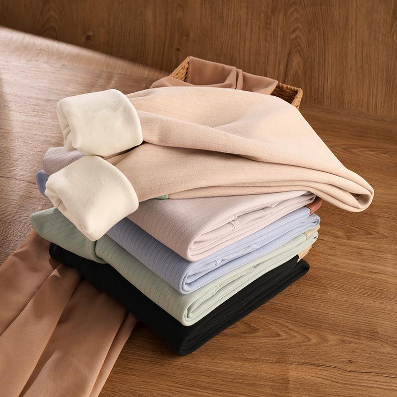 Herren Mid-Rise Warme Baumwollhose mit geripptem Schriftzug - Elastisch, strapazierfähig, kältefestes Baselayer für Herbst/Winter.