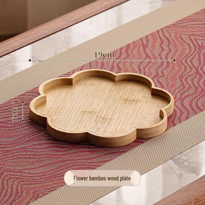 Abay Holz Blumen Runde Snackteller Set