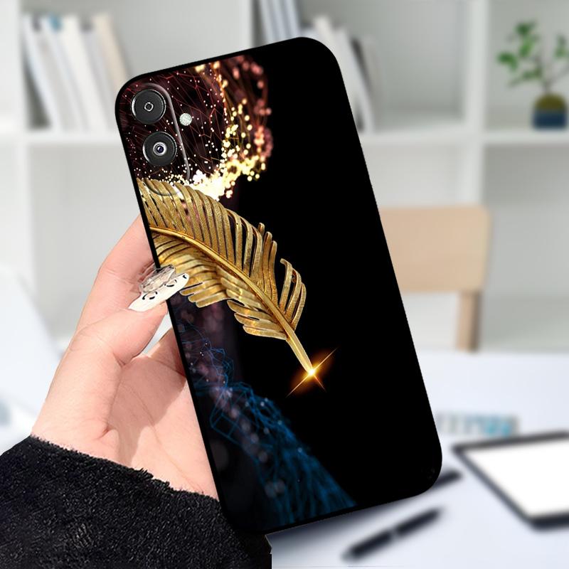 For Samsung F14 M14 5G Soft Case Fashion Printing Black Silicone TPU Phone Cover For Samsung Galaxy A14 4G 5G Shockproof Cases