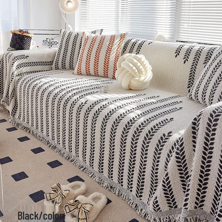 

Плюшевый чехол на диван на зиму 2025: Полноценное одеяло-подушка и одеяло-спинка 180x380 cm чёрный