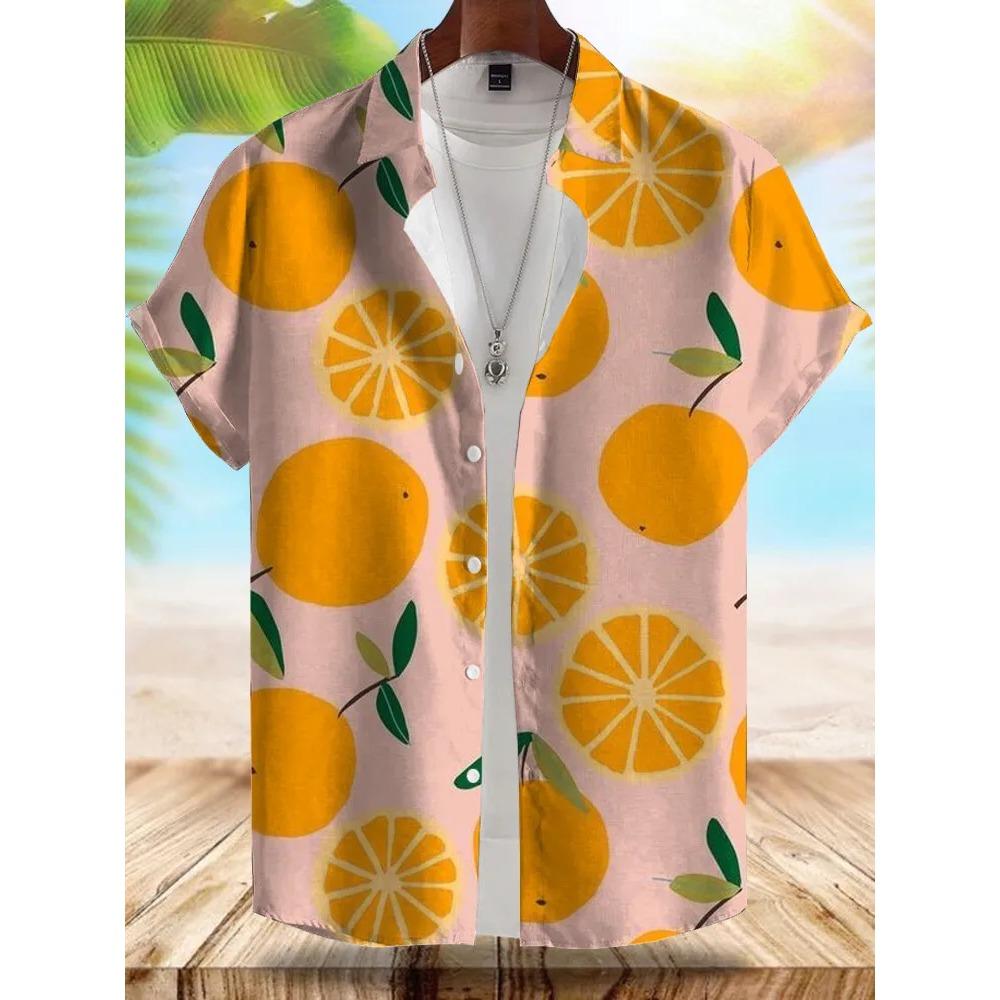 Seaside Hawaiian Style Men's Shirt Summer Vacation Casual Men's Short-sleeved Shirt Outdoor Beach Loose Comfortable Men's Shirt