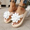 Fashion Comemore 2025 New Women's Thick Sole Slides Flower Decor Comfortable Home Slippers Casual Lightweight Beach Flip Flops Women