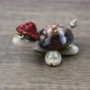 10Pcs Miniature Conch Turtles Figure Toy with Cute Colorful Hat Sea Creatures Animals Statue for Outdoor Garden Decors