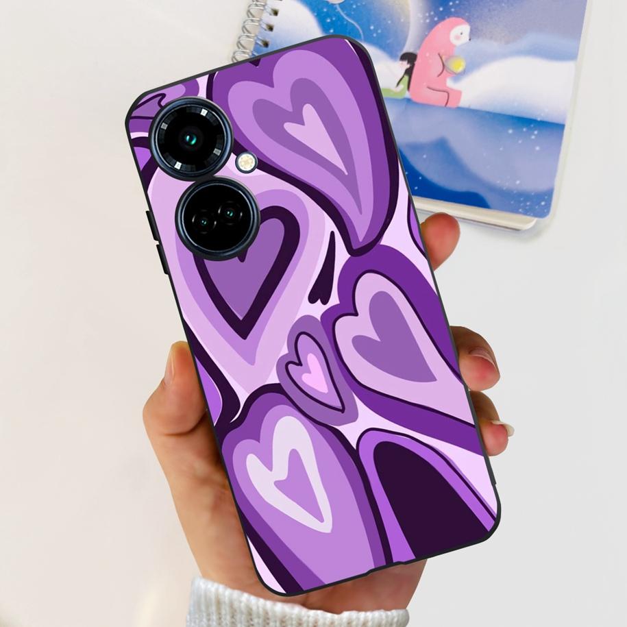 For Tecno Camon 19 Case Camon 19 Pro 5G CI7n Astronaut Silicone Cover For Tecno Camon19 Neo Phone Case Soft Cute Black TPU Cover