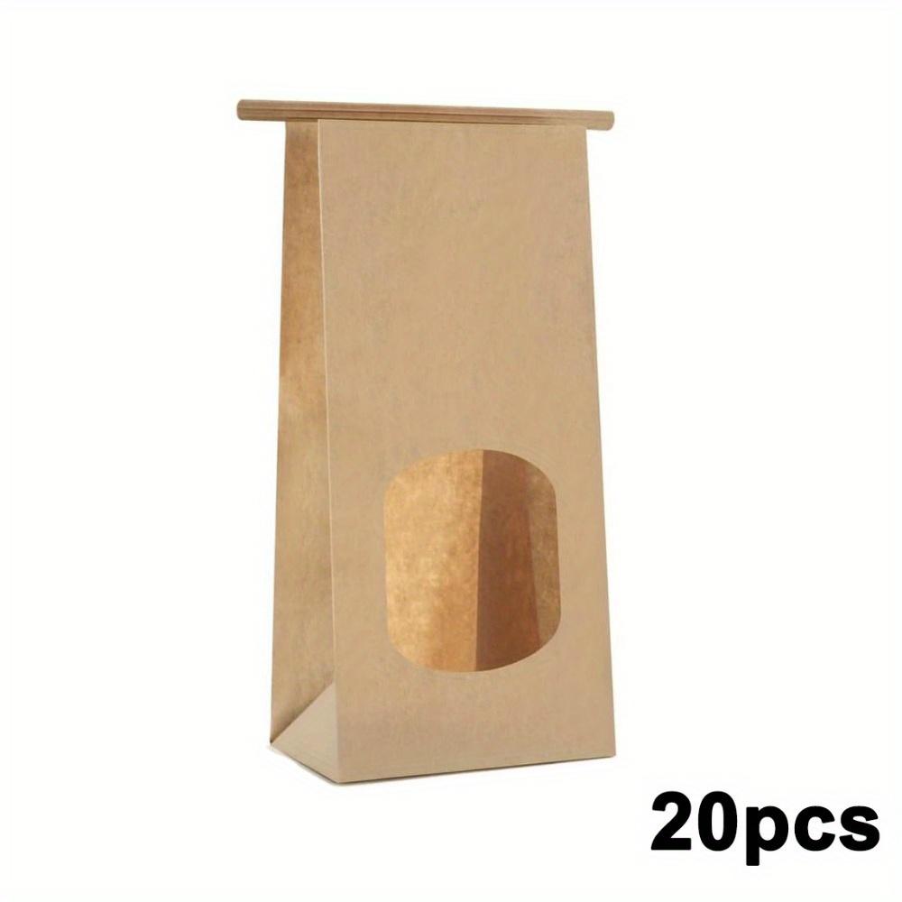 

20 шт. Пакеты для выпечки с окном Крафт-бумажные пакеты Завязки-клипсы Пакеты с застежкой Коричневые пакеты с окном Пакеты для печенья Пакеты для кофе 20pcs 115*65*246mm