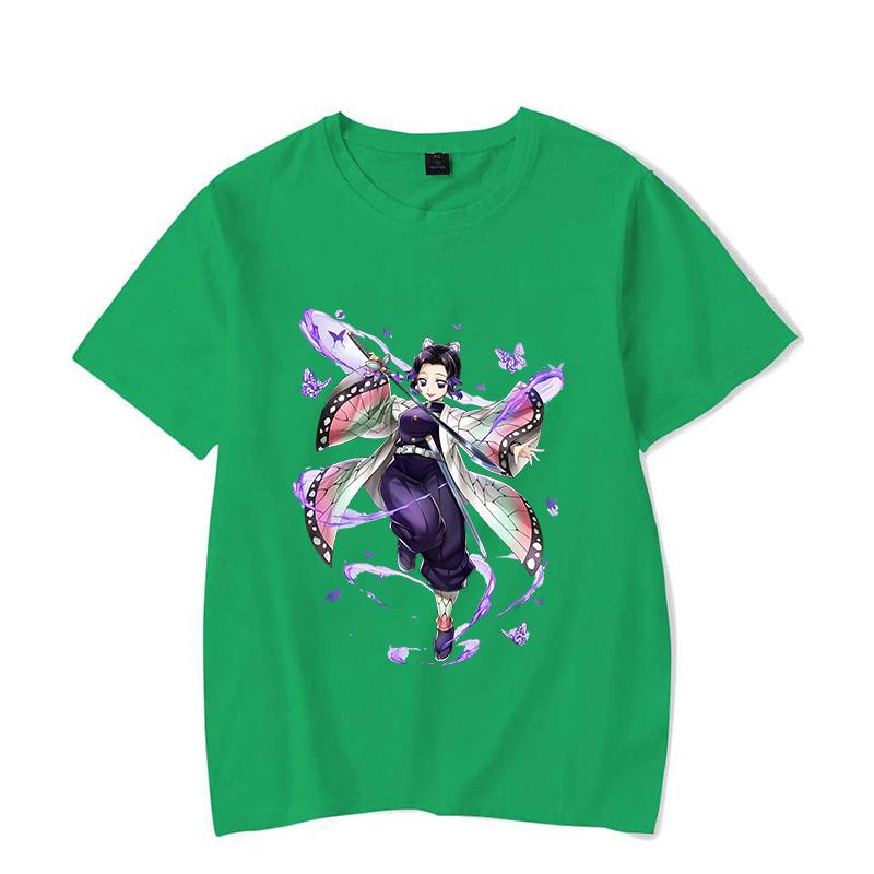 New Women's Fashion Funny Kochou Shinobu Print T Shirt Summer Unisex Loose Casual Plus Size Anime Graphic Tee Tops