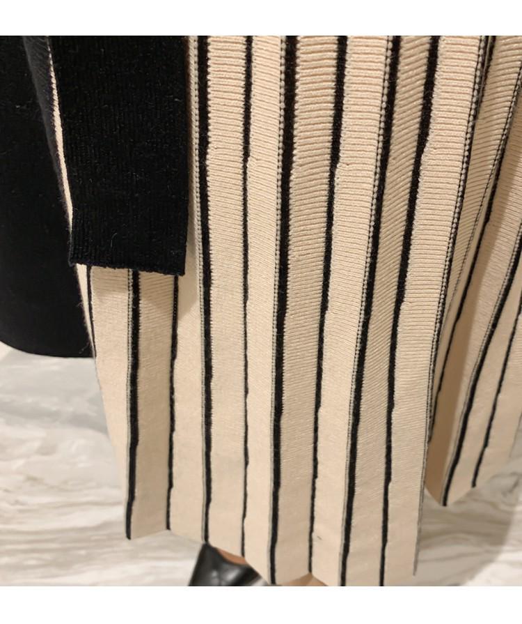 2025 Korean Lace-Up Waist Knit Sweater Dress