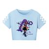 5602 Kids Girls Lily Lovebraids Print Short Sleeves Short T-Shirt Crop Top