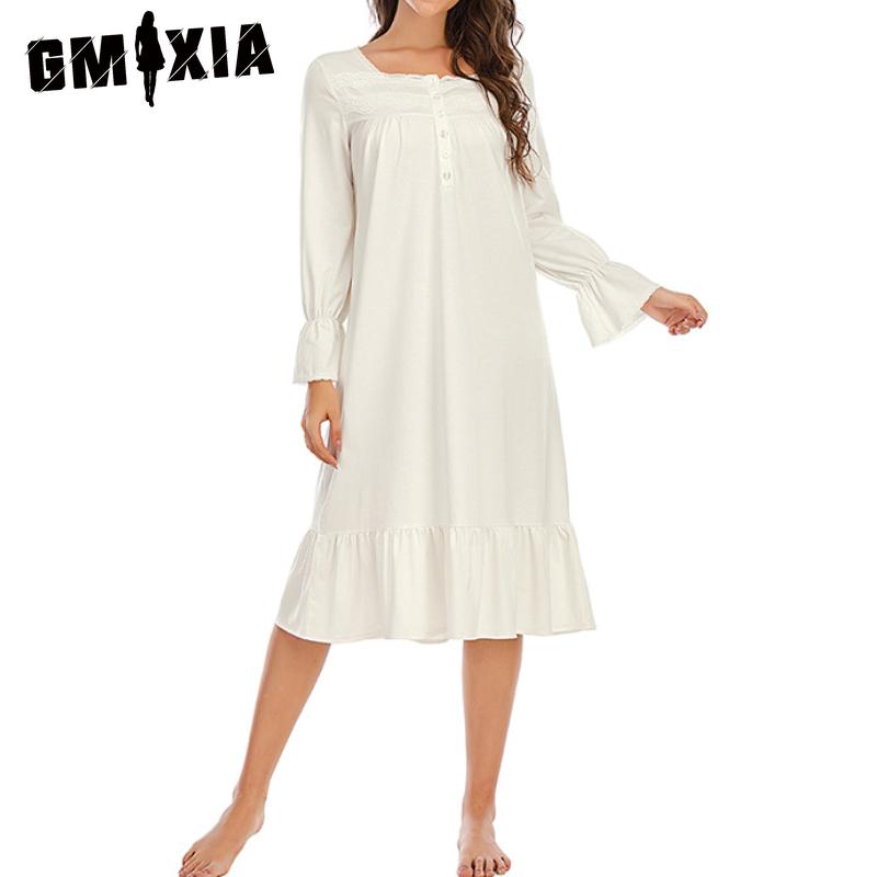 GMXIA Letní dámské tričko střední délky Dlouhé šaty Výstřih do V Bavlna Barevné blokování Sedmiminutový rukáv Noční košile Střední délka Domácí oblečení