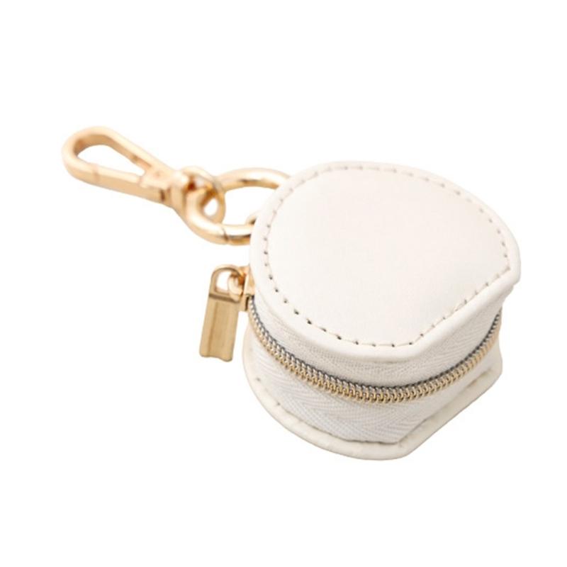 A52E Travel Jewelry Case Keychain With Elastic Pockets For Necklaces And Bracelets