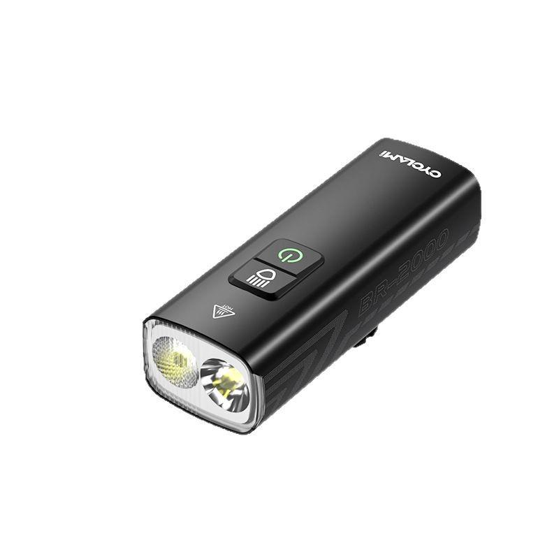 High-Brightness Waterproof Mountain Bike Front Light with Flash and Safety Warning