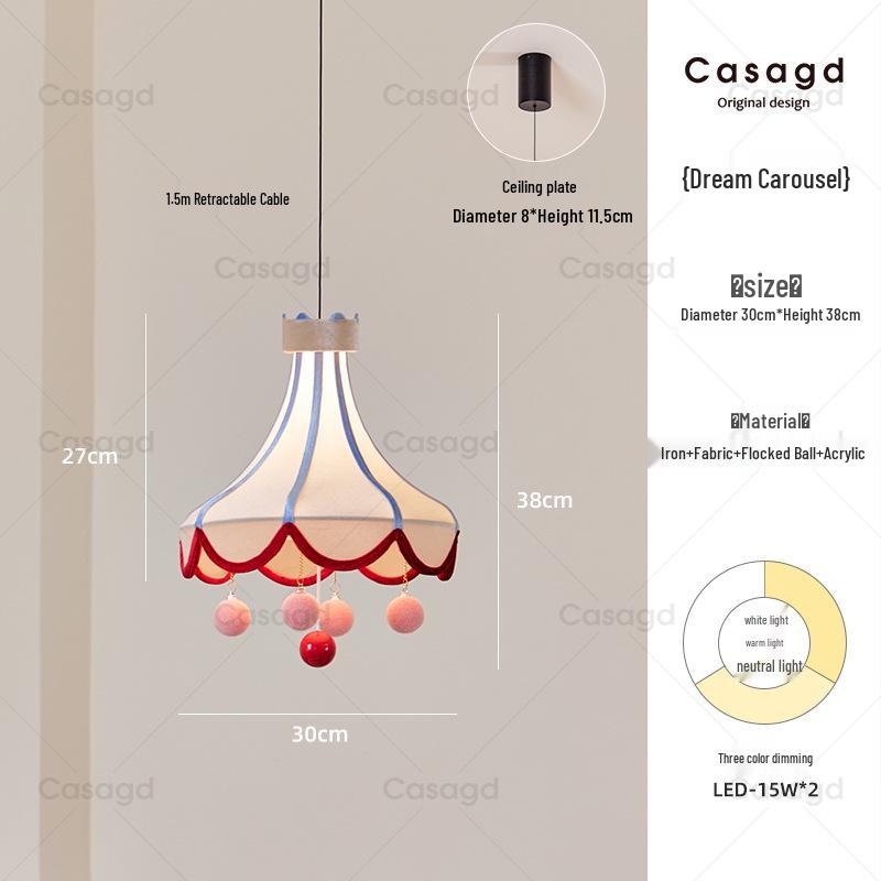 

Мечтательная люстра-цирковой шатер: 2025 Мультяшный тканевый светильник для детской спальни Three-color Change