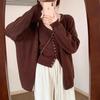 Korean Style Knit V-Neck Cardigan & Camisole Set for Women - Autumn/Winter Sweater Vest Duo