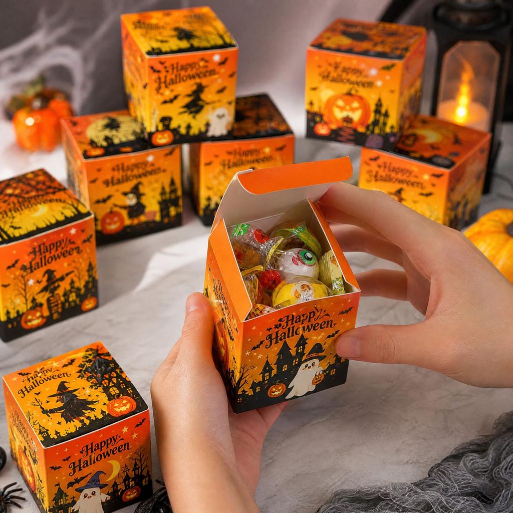 Halloween Party Supplies 12 Pack, Candy Boxes and Decorative Snack Bags for Party Favors and Scene Setting