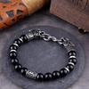 Goth Hiphop Dragon Head Men Bracelet Viking Rune Beads Cuff Wristband Couple Jewelry Fashion Accessories