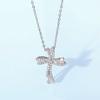 Huitan Luxury Trendy Cross Pendant Necklace for Women Luxury Bridal Wedding Accessories Sparkling Cubic Zircon Necklace Jewelry