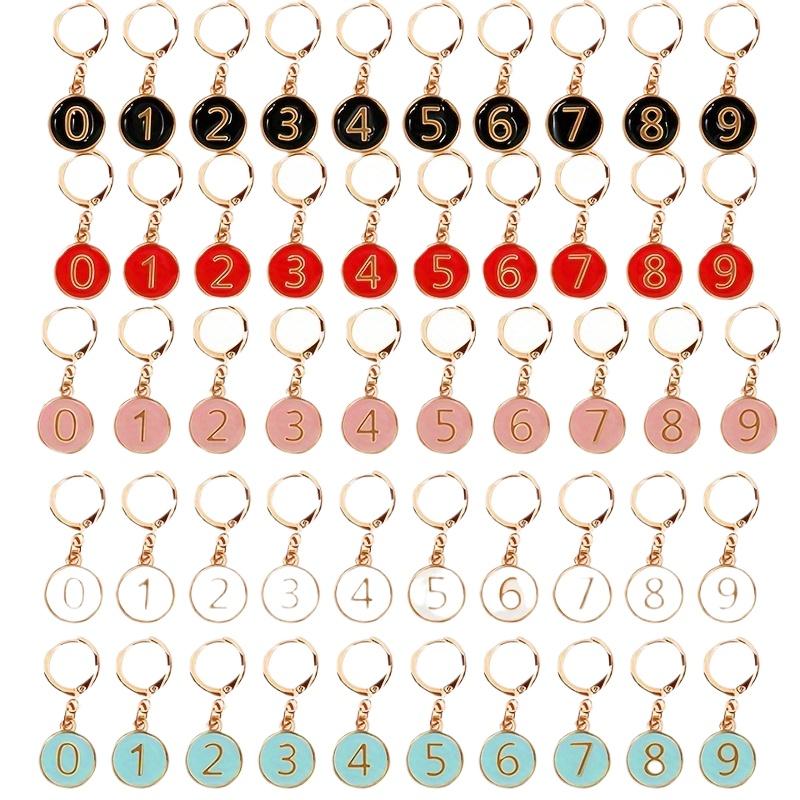 10PC/Set Markers New Year's Festive Projects Alloy Enamel Numbered Knit For Crochet and Knitting