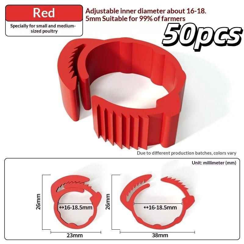 100 Pack Adjustable Poultry Leg Identification Rings Durable No Number Buckle for Chicken Duck Goose Home Farm Feeding Use