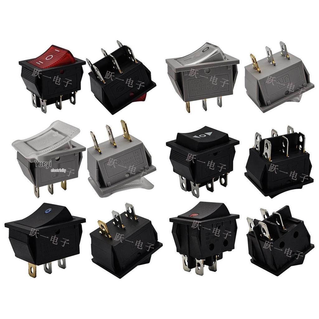 KCD4 Electric Cooker & Heating Pot 4/6-pin High Power Rocker Switch, 16A 250V, 25x31mm